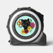 Black Jaguar Portrait Blume Maßband (Vorderseite)