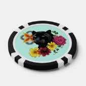 Black Jaguar Portrait Blume Pokerchips (Einzeln)