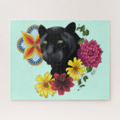 Black Jaguar Portrait Blume Puzzle (Horizontal)