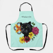 Black Jaguar Portrait Blume Schürze (Vorderseite)