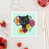 Black Jaguar Portrait Blume Serviette (Beispiel)