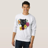 Black Jaguar Portrait Blume Sweatshirt (Vorne ganz)