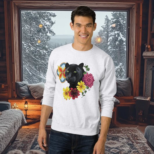 Black Jaguar Portrait Blume Sweatshirt