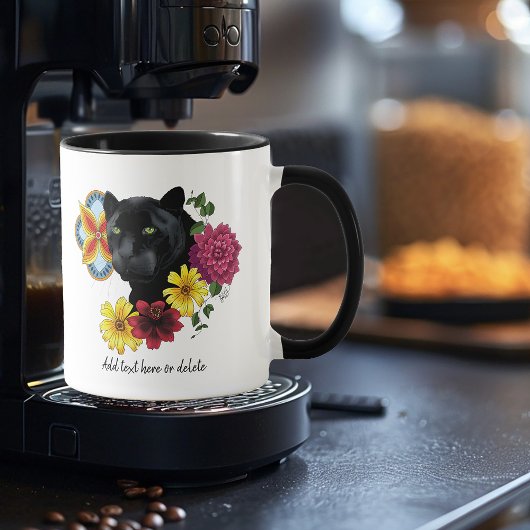 Black Jaguar Portrait Blume Tasse