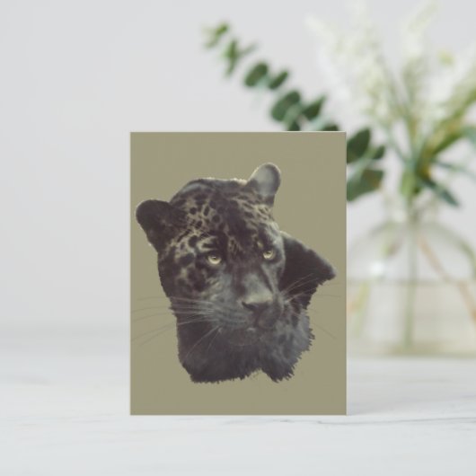 Black Jaguar Postkarte (Stehend Vorderseite)