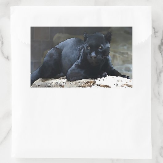 Black Jaguar Rectangle Stickers (Tasche)