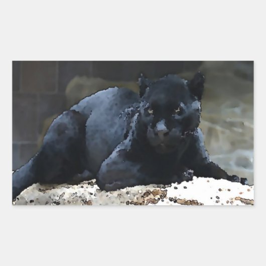 Black Jaguar Rectangle Stickers (Vorderseite)