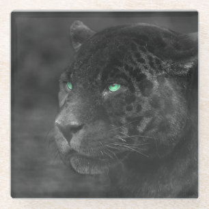 Black Jaguars Emerald Gaze Glasuntersetzer