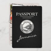 Black Jamaica Passport Save the Date (Vorne/Hinten)