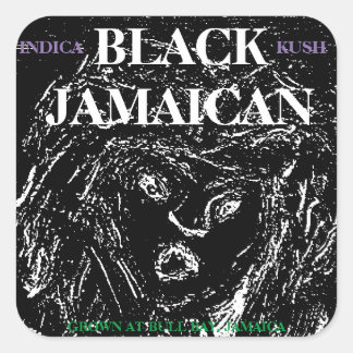 BLACK JAMAICAN KUSH QUADRATISCHER AUFKLEBER