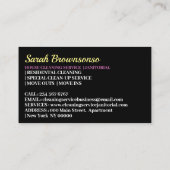 Black Janitorial Glove Schürze Maid Visitenkarte (Rückseite)