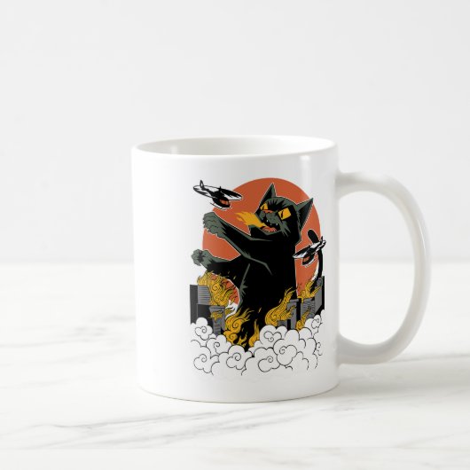 Black Japanese Catzilla Sunset - Klicken Sie auf " Kaffeetasse (Rechts)