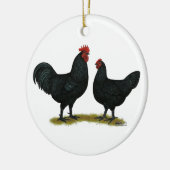 Black Java Chickens Keramik Ornament (Links)