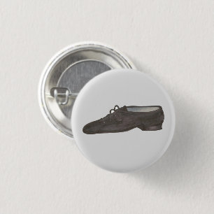 Black Jazz Dance Shoe Dancer Birthday Party Button