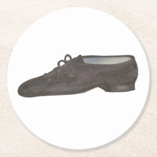 Black Jazz Dance Shoe Dancer Birthday Party Runder Pappuntersetzer