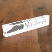 Black Jazz Shoe Dance Teacher Instructor Namensplakette (Seite)