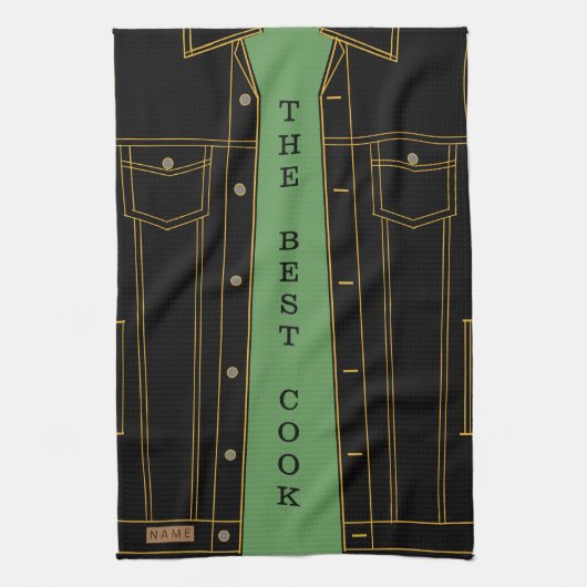 Black Jeans Jacket Funny Kitchen Handtuch Custom T (Vertikal)