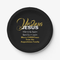 Black JESUS REASON SAASON Weihnachtsdruckplatte