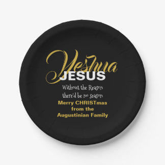 Black JESUS REASON SAASON Weihnachtsdruckplatte Pappteller