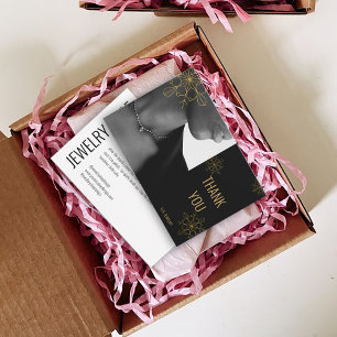 Black Jewelry Care, Small Business Enclosure, Dankeskarte