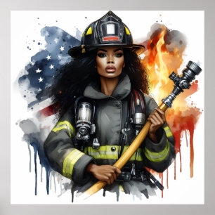 Black Job Afrikanische Feuerwehr Sista Poster