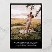 Black Join US Script Fotos Doppelseitige Hochzeit Folieneinladung (Rückseite)