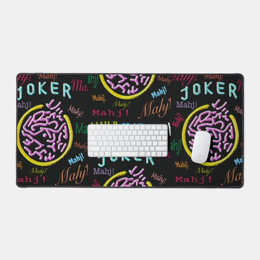 Black Joker Mah Jongg Place Mat Schreibtischunterlage (Tastatur & Maus)
