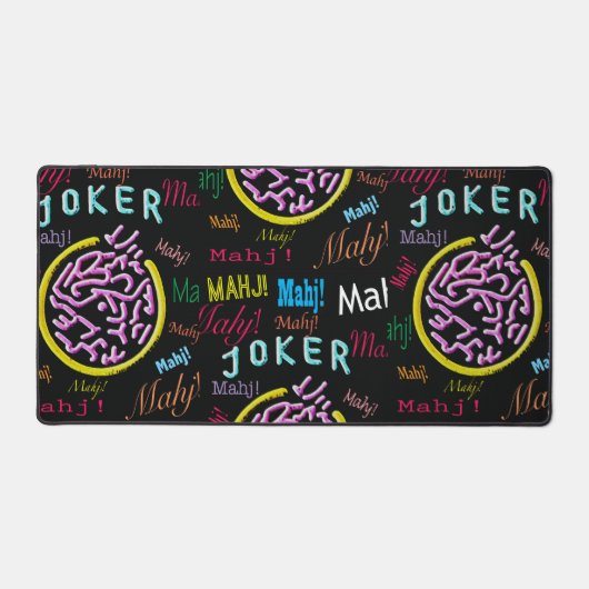 Black Joker Mah Jongg Place Mat Schreibtischunterlage (Vorderseite)