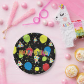 Black Joyous Happy Birthday Pappteller (Party)