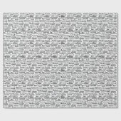 Black Judicial Text Word Cloud On White Geschenkpapier (Flach)