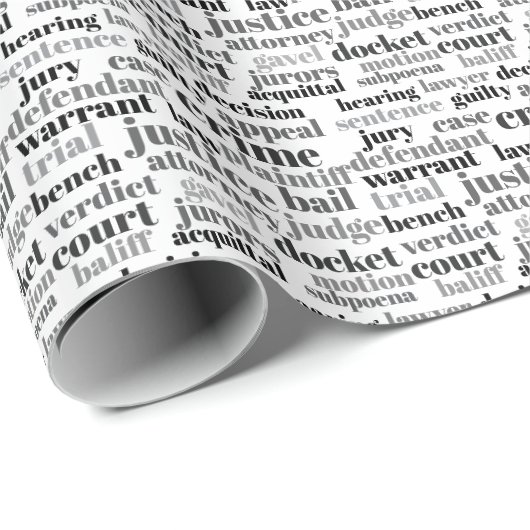 Black Judicial Text Word Cloud On White Geschenkpapier (Rolleneckpunkt)