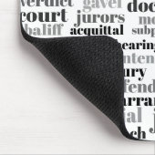 Black Judicial Text Word Cloud On White Mousepad (Ecke)