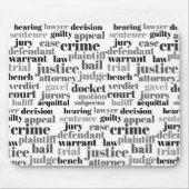 Black Judicial Text Word Cloud On White Mousepad (Vorne)