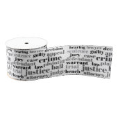 Black Judicial Text Word Cloud on White Ripsband (Spule)