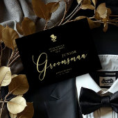 Black Junior Groomsman Chic Wedding Proposal