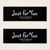 Black 'Just For You' Gastgeschenk Hochzeit Gift-Ta (Vorne & Hinten)