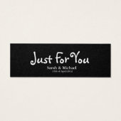 Black 'Just For You' Gastgeschenk Hochzeit Gift-Ta (Rückseite)