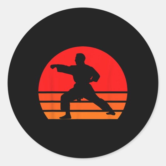 Black Karate Shirt1 Runder Aufkleber (Vorderseite)