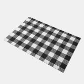 Black Kariert Buffalo Karo Pattern Fußmatte (Schrägansicht)