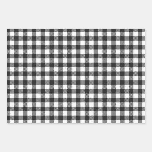 Black Kariert Buffalo Karo Pattern Geschenkpapier Set (Vorderseite 2)