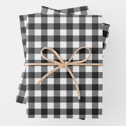 Black Kariert Buffalo Karo Pattern Geschenkpapier Set (Beispiel)