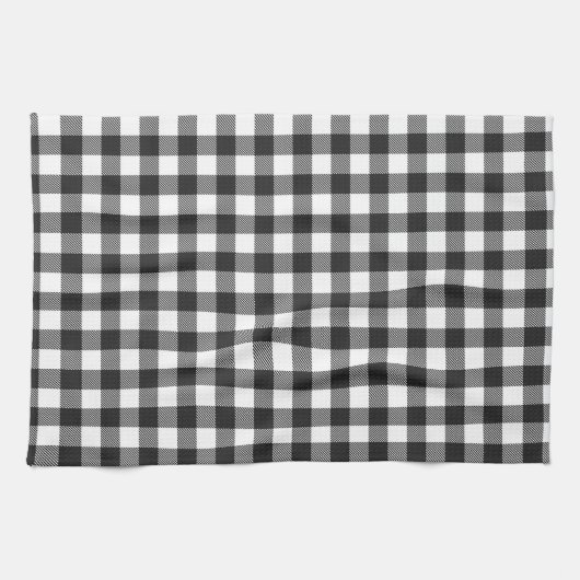 Black Kariert Buffalo Karo Pattern Geschirrtuch (Horizontal)