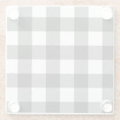 Black Kariert Buffalo Karo Pattern Glasuntersetzer (Rückseite)