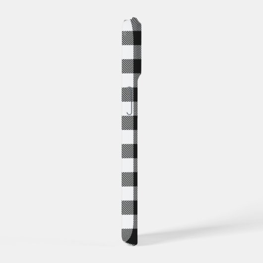 Black Kariert Buffalo Karo Pattern iPhone 15 Hülle (Rechte Seite)