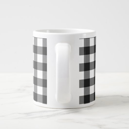 Black Kariert Buffalo Karo Pattern Jumbo-Tasse (Rückseite)