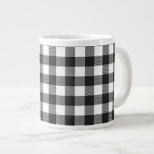 Black Kariert Buffalo Karo Pattern Jumbo-Tasse (Vorderseite Rechts)