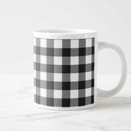 Black Kariert Buffalo Karo Pattern Jumbo-Tasse (Rechts)