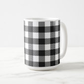 Black Kariert Buffalo Karo Pattern Kaffeetasse (VorderseiteRechts)