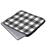 Black Kariert Buffalo Karo Pattern Laptopschutzhülle (Vorne Knopf)