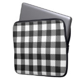 Black Kariert Buffalo Karo Pattern Laptopschutzhülle (Vorderseite Links)